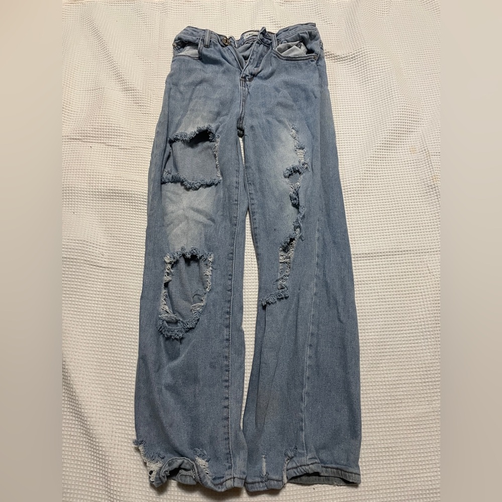 Distressed Blue Women's Flared Jeans